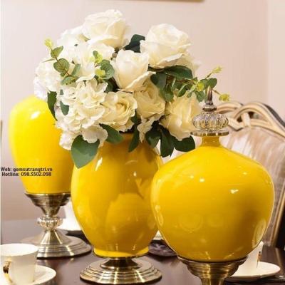 BỘ 3 BÌNH TRANG TRÍ PHÒNG KHÁCH MEN MÀU
